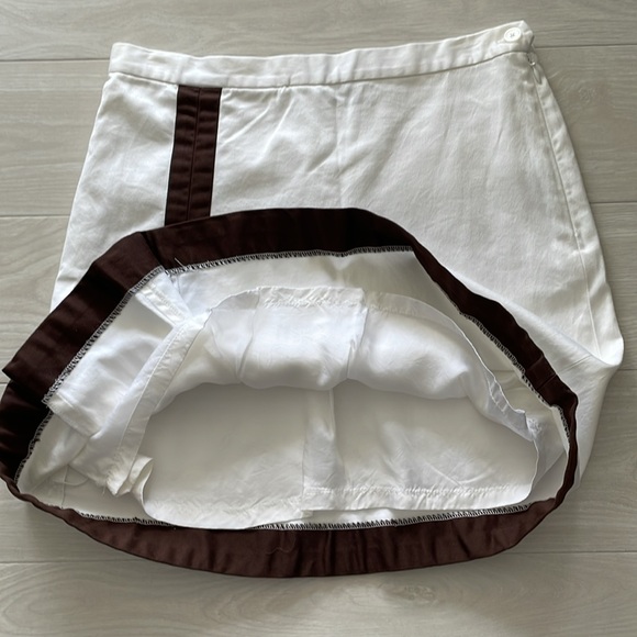 Ralph Lauren Golf Ivory & Brown Stretch Cotton Skirt - Picture 3 of 10